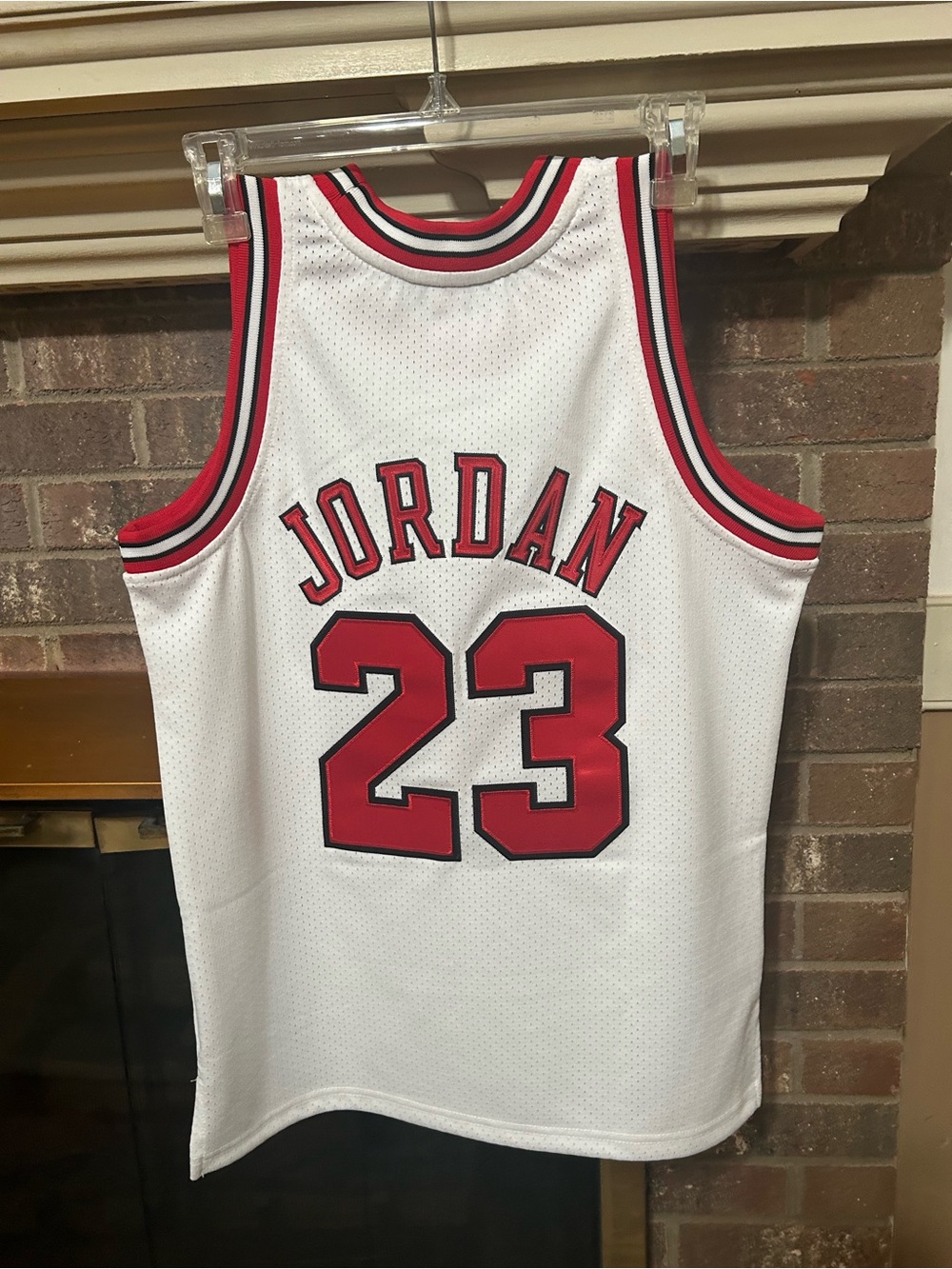 Mitchell & Ness MJ Chicago Bulls Home Jersey with Red & Black Trim - NEW